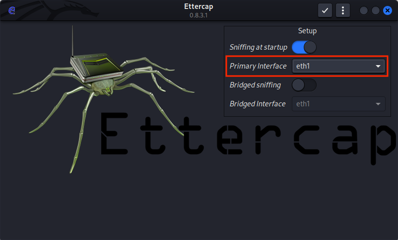 Ettercap Step 1